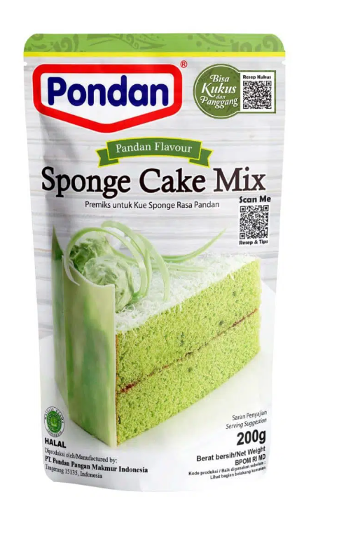 Cakemix sponge pandan pondan